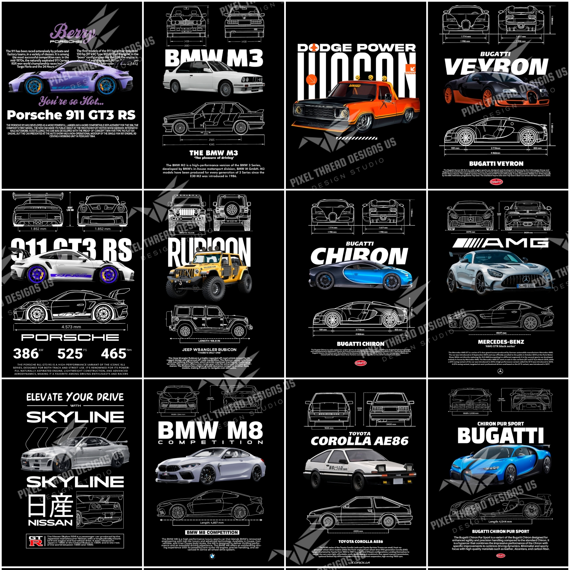 1500+ Premium Car T‑Shirt Design Bundle | Supercar & F1 PNG Graphics, High‑Res PNG, Sublimation & DTF Design Pack - Image 7