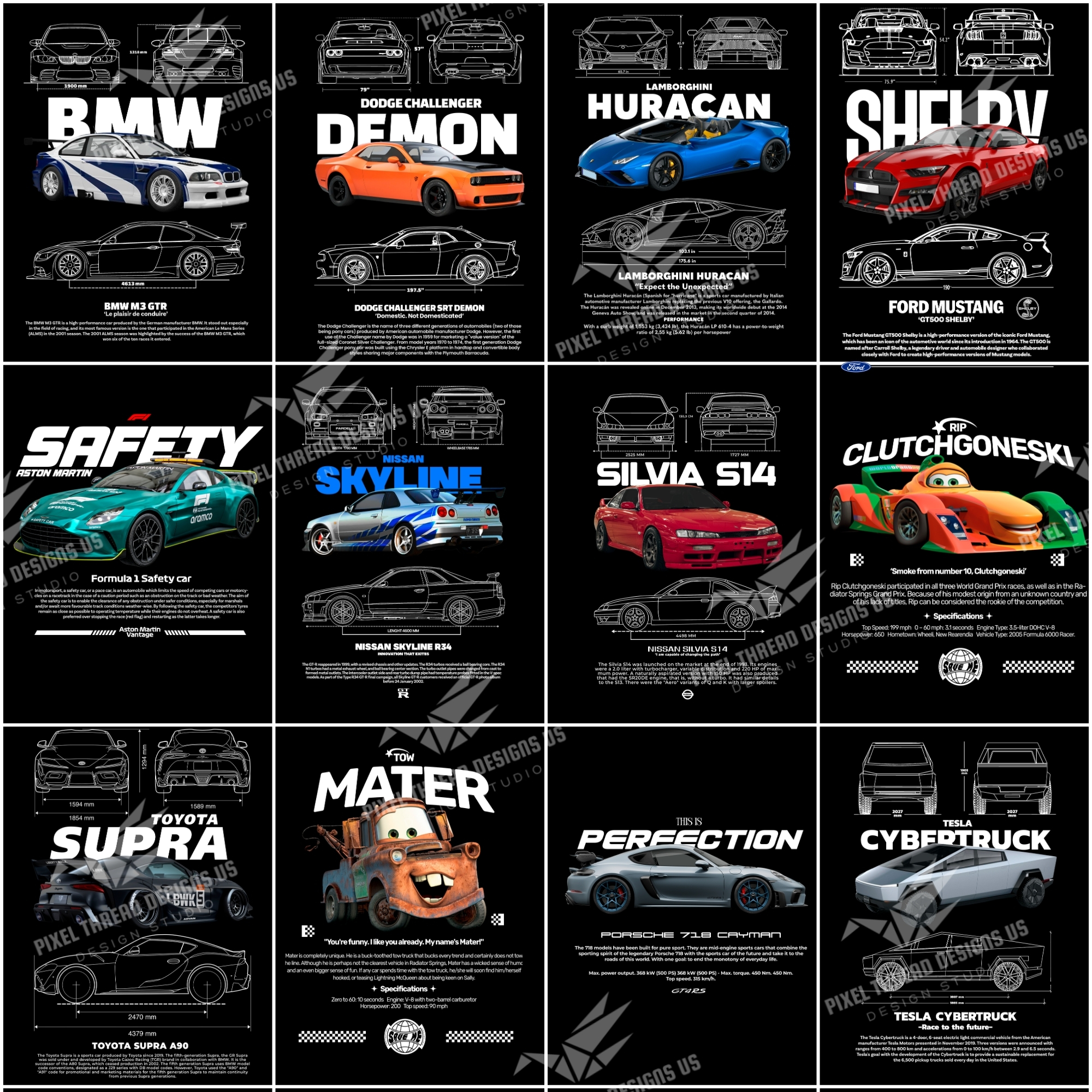 1500+ Premium Car T‑Shirt Design Bundle | Supercar & F1 PNG Graphics, High‑Res PNG, Sublimation & DTF Design Pack - Image 3