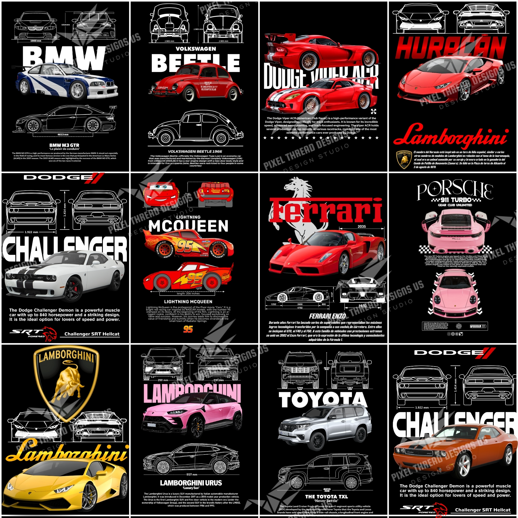 1500+ Premium Car T‑Shirt Design Bundle | Supercar & F1 PNG Graphics, High‑Res PNG, Sublimation & DTF Design Pack - Image 4